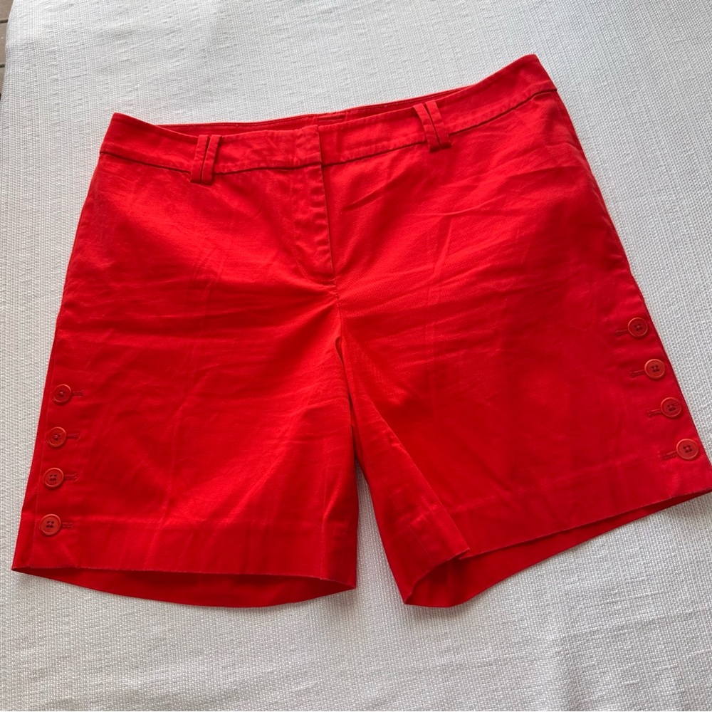Talbots Perfect 7" Shorts Vibrant Red Women's Bermudas, Size 10